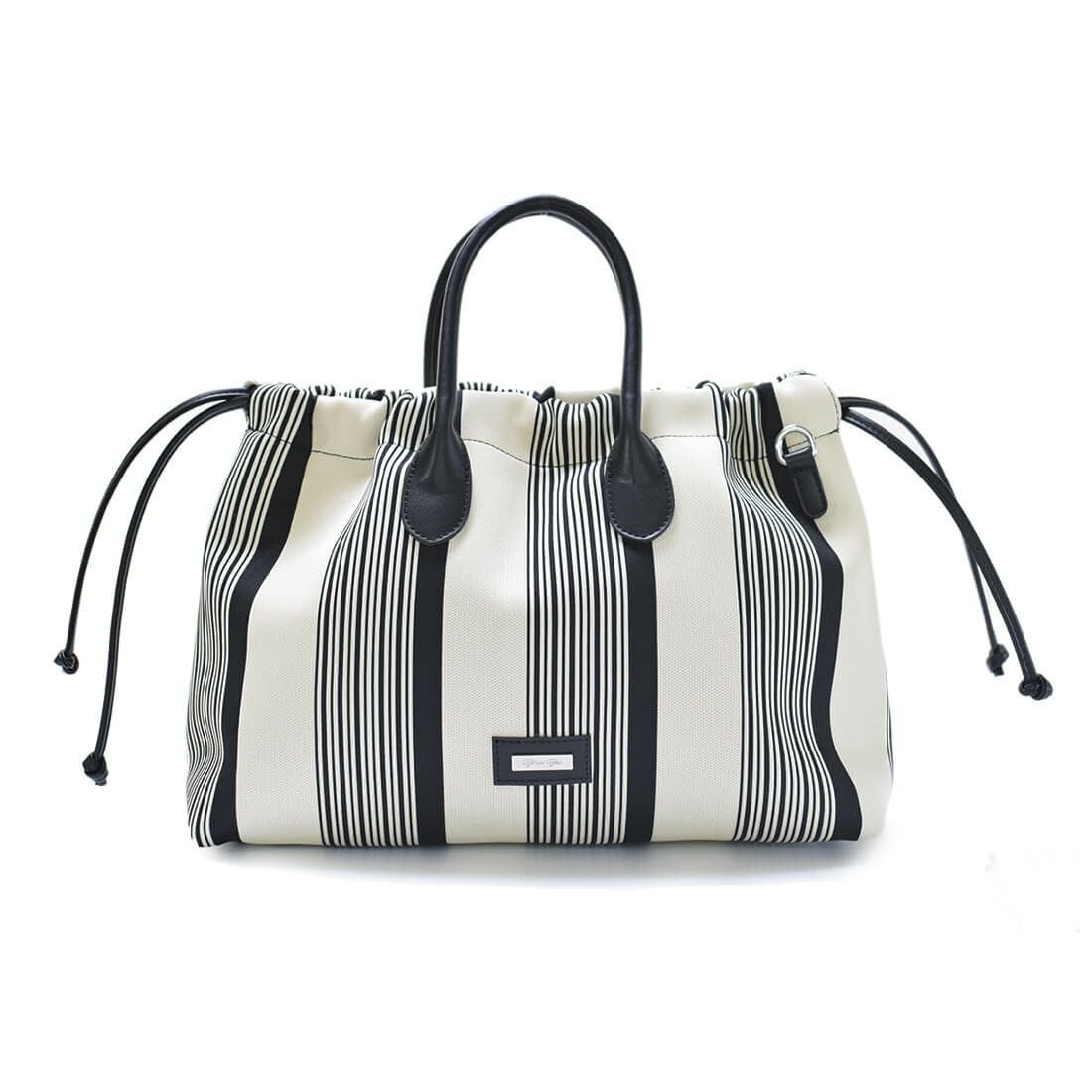 ストライプ柄巾着2wayトートバッグ