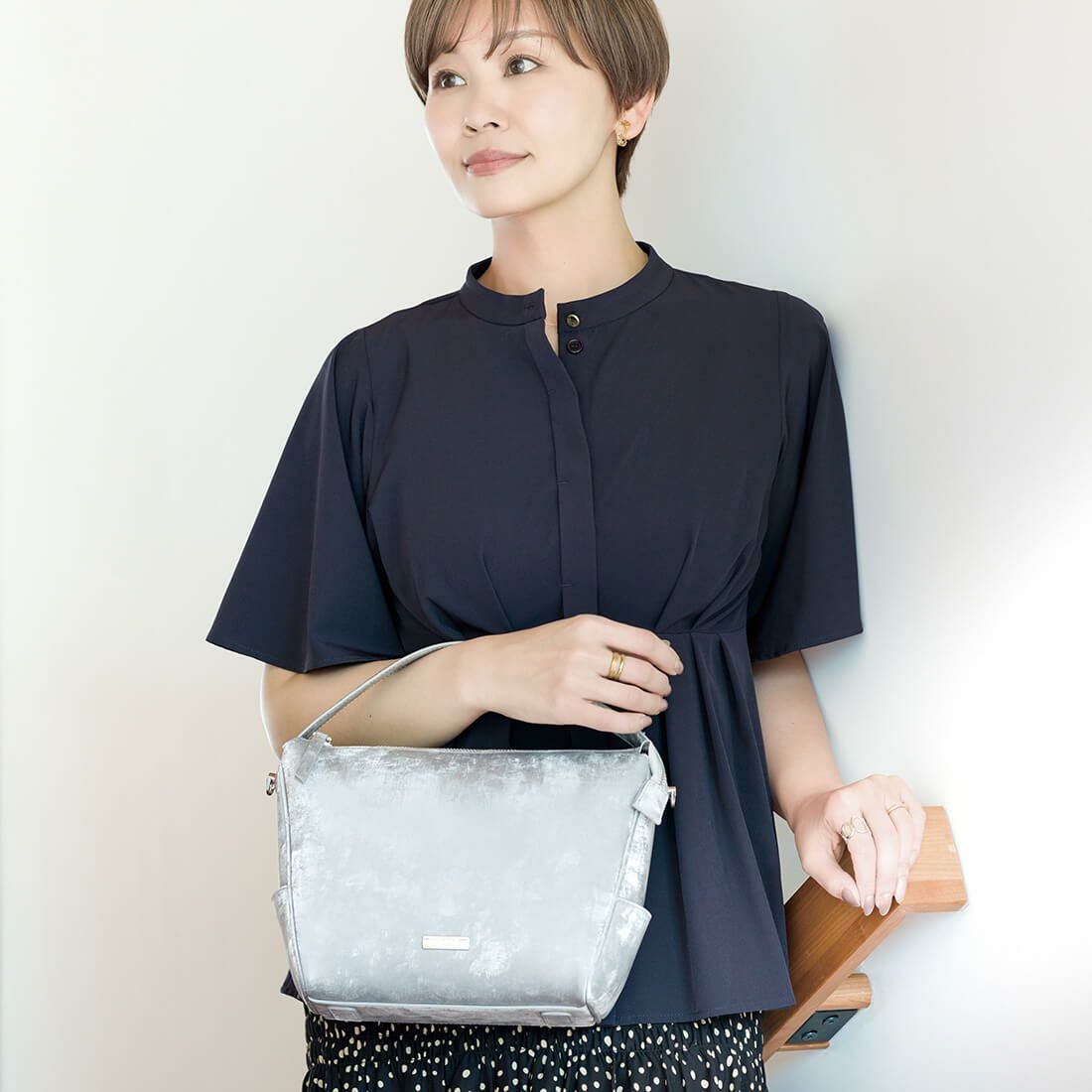 シルキーレザー2wayハンドバッグ