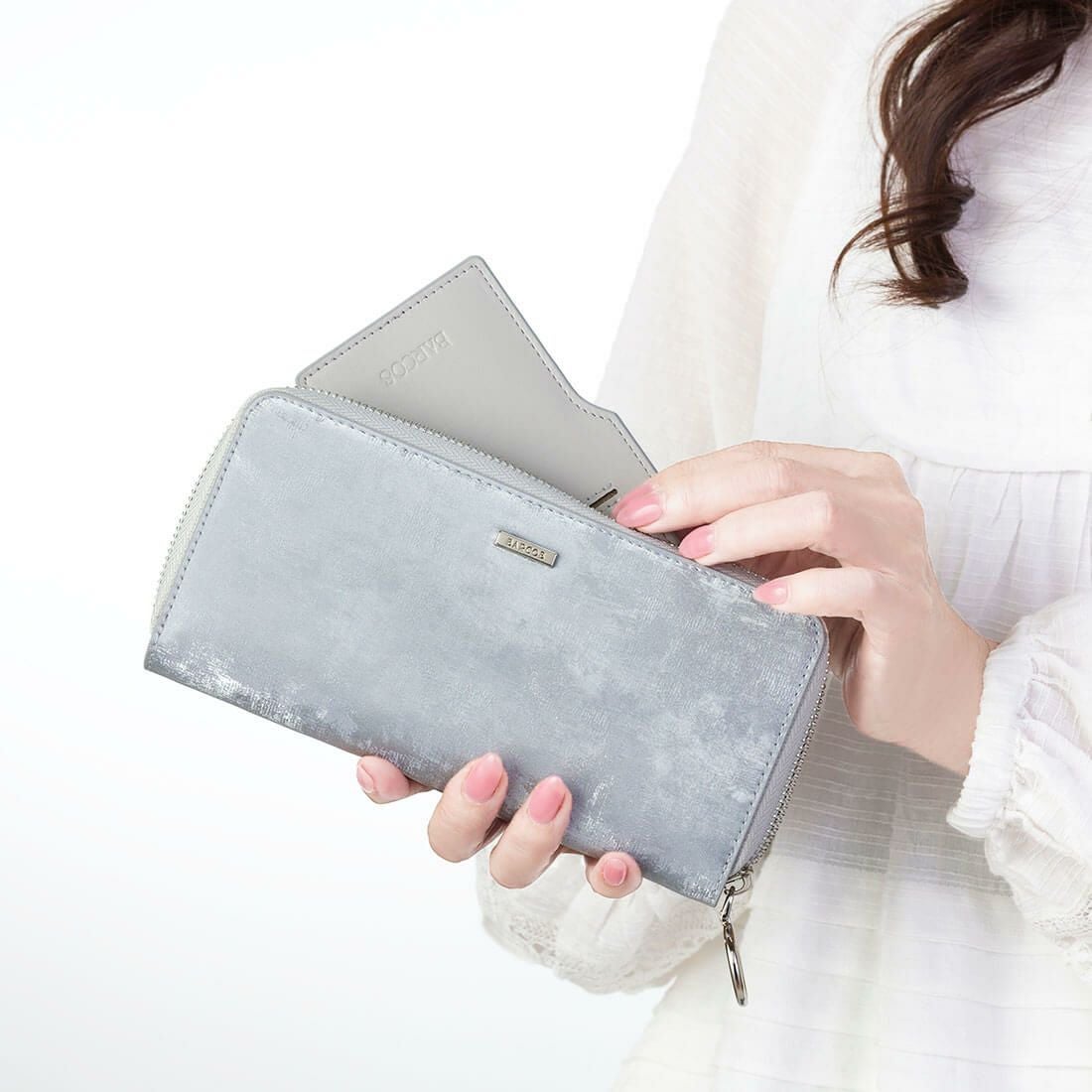 シルキーレザーラウンド型ロングウォレット