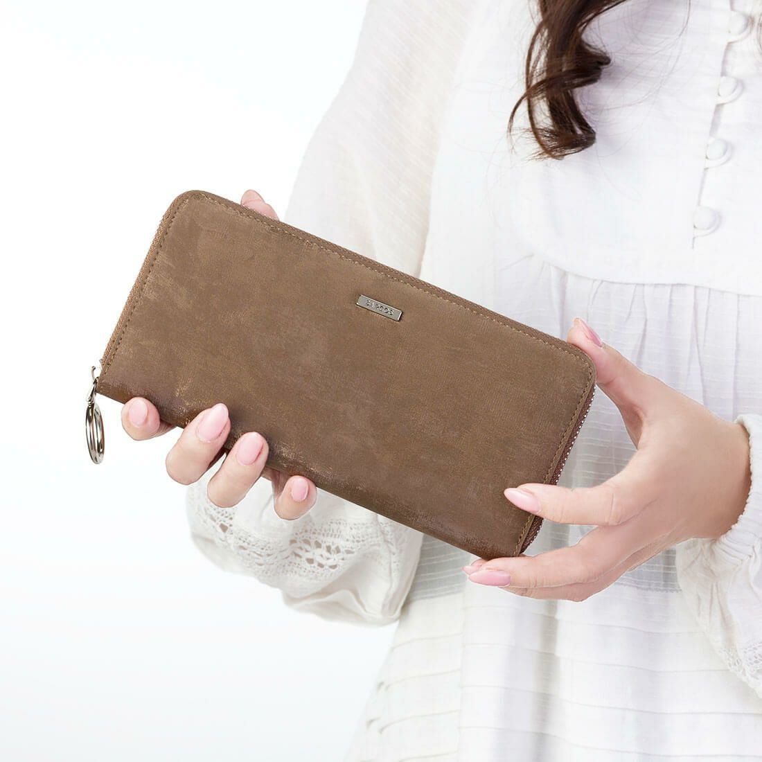 シルキーレザーラウンド型ロングウォレット