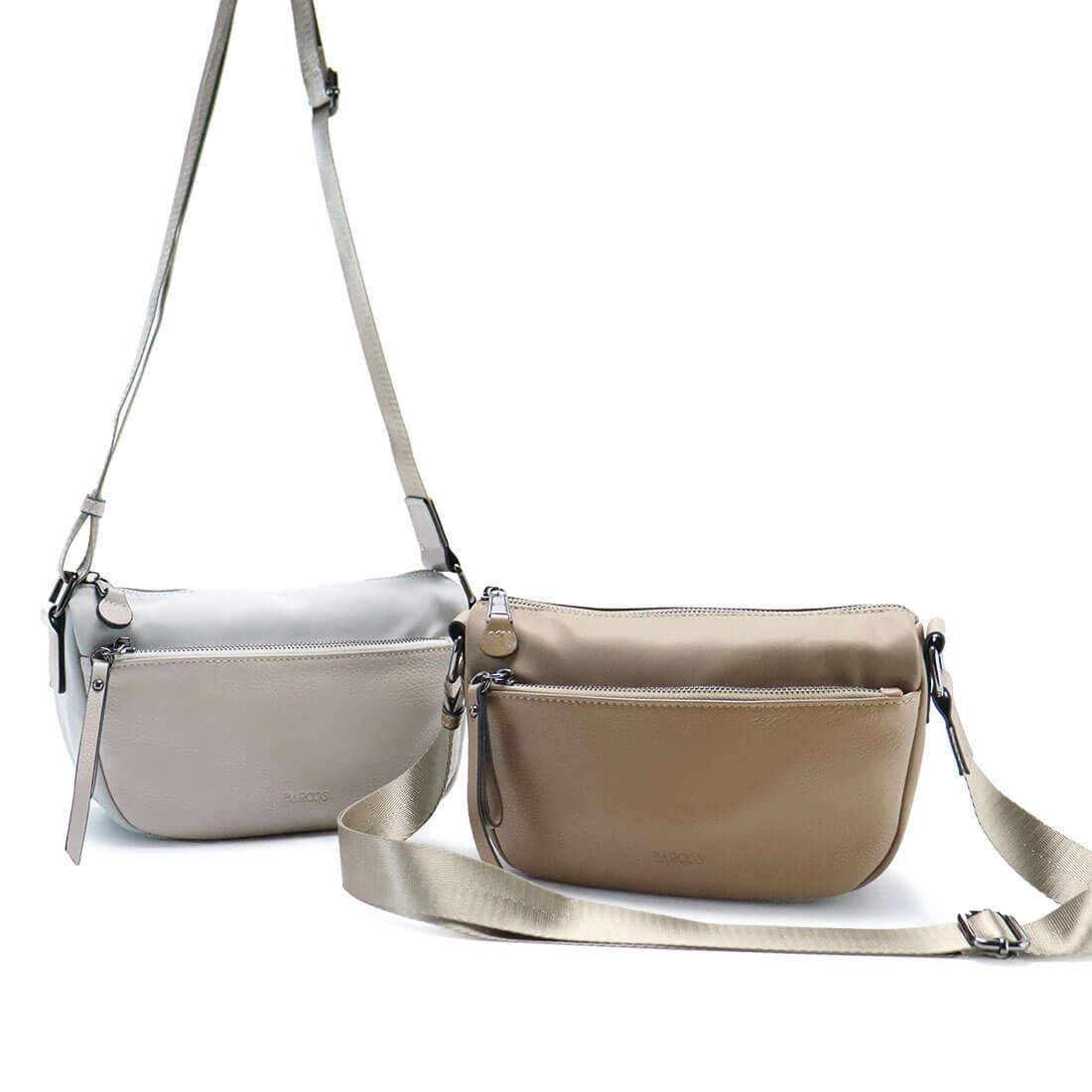 フロントポケットレザーショルダーバッグ