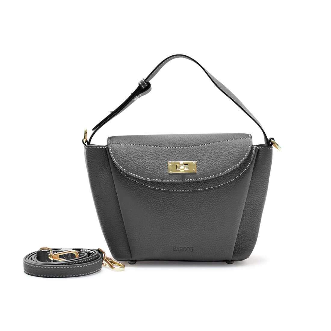 ステッチデザインレザースクエアバッグ