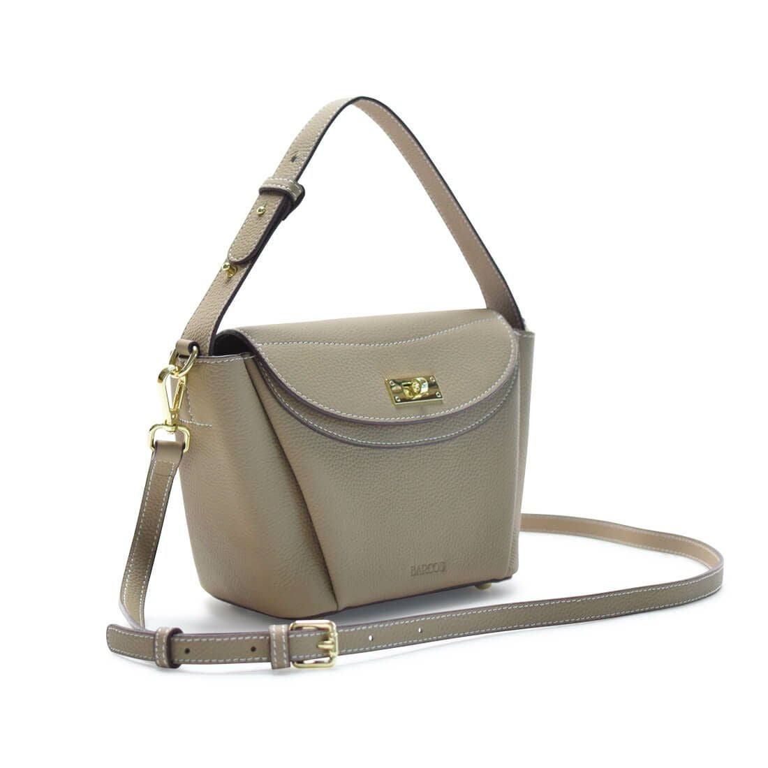 ステッチデザインレザースクエアバッグ