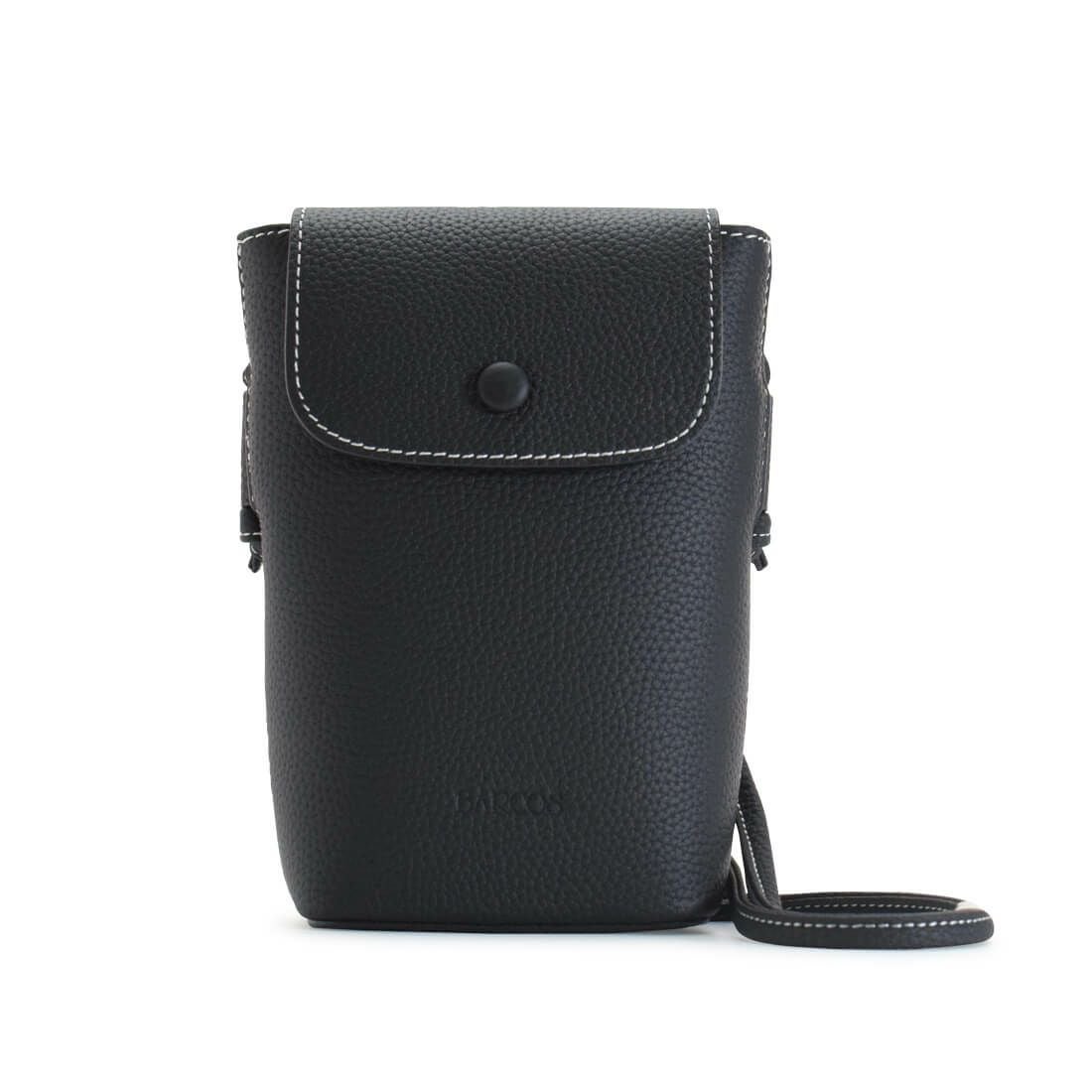 フラップ付きレザーショルダーバッグ