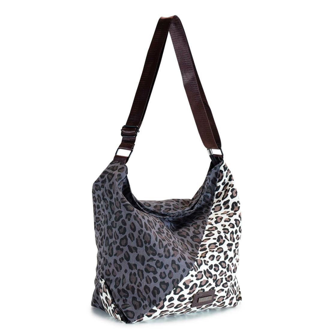レオパード柄バイカラーショルダーバッグ