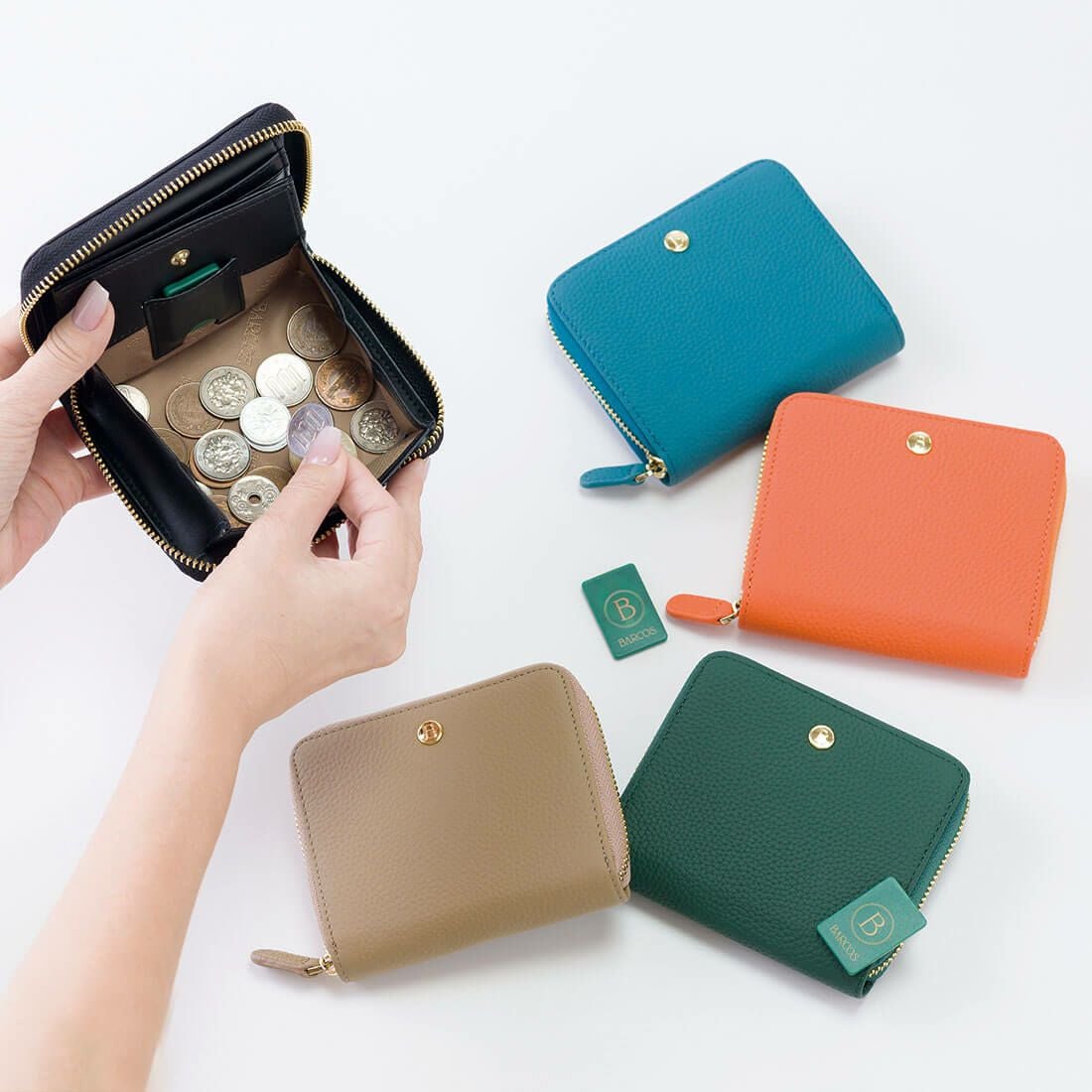 紛失防止チップ付きシュリンクレザー折財布＜ノヴィタ＞