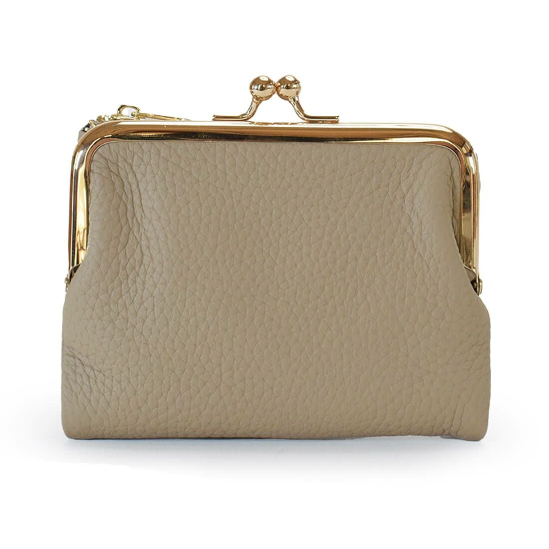 シュリンクレザーがま口折財布