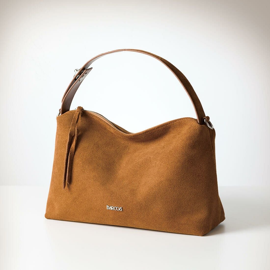 スウェード調2wayレザーハンドバッグ