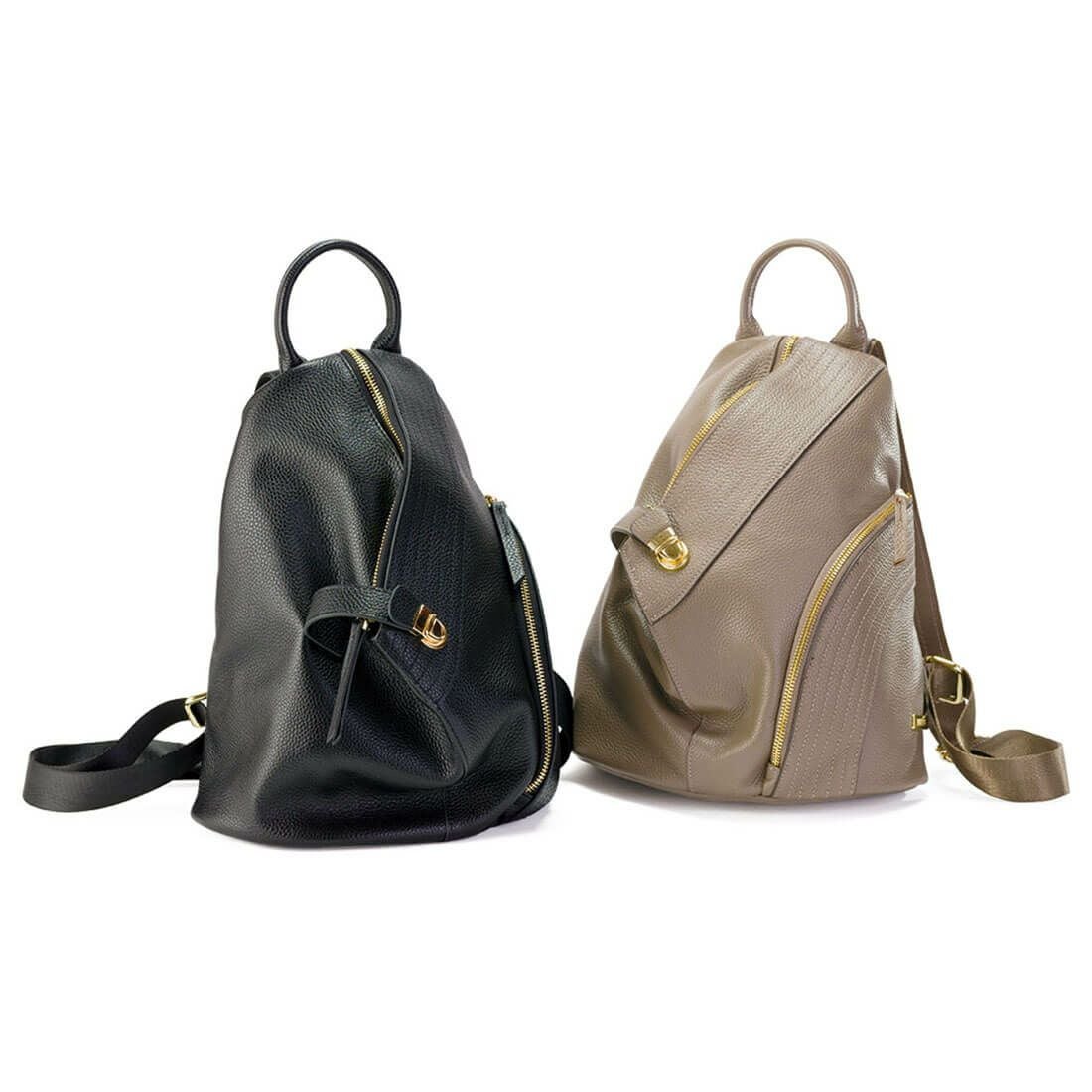 三角フォルムレザーリュック