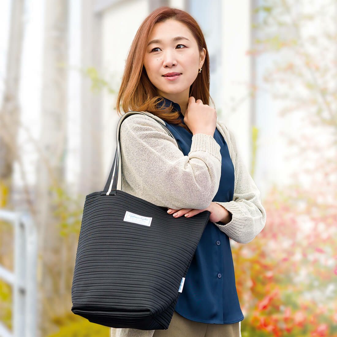 ニット風軽量トートバッグ