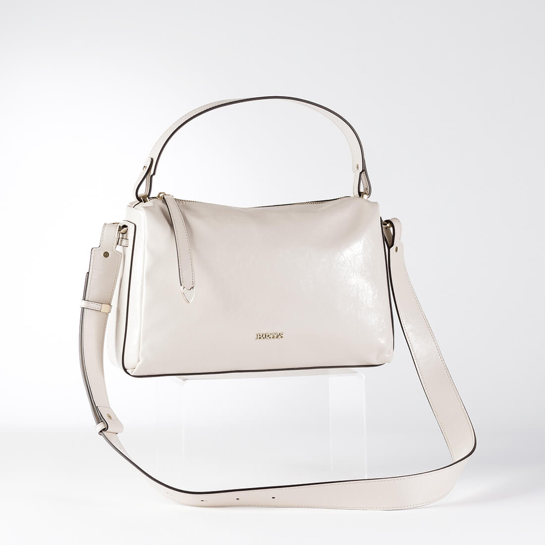 しわパテントレザー2wayハンドバッグ