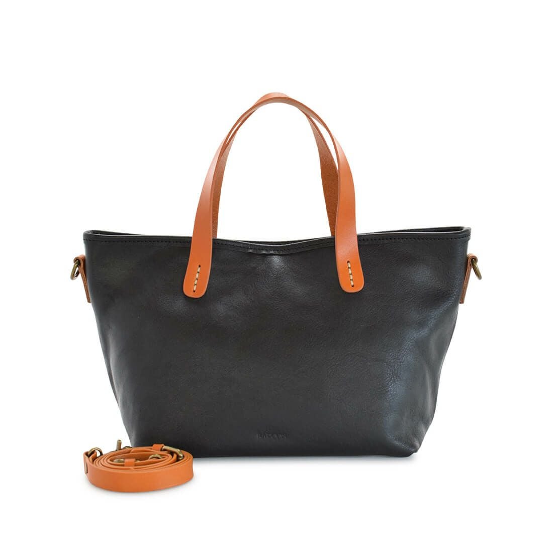 オレンジハンドル2wayレザーバッグ