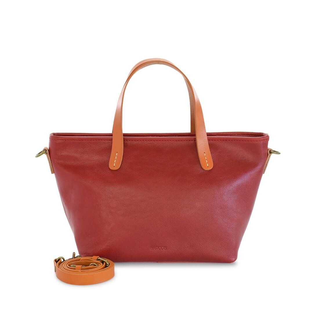 オレンジハンドル2wayレザーバッグ