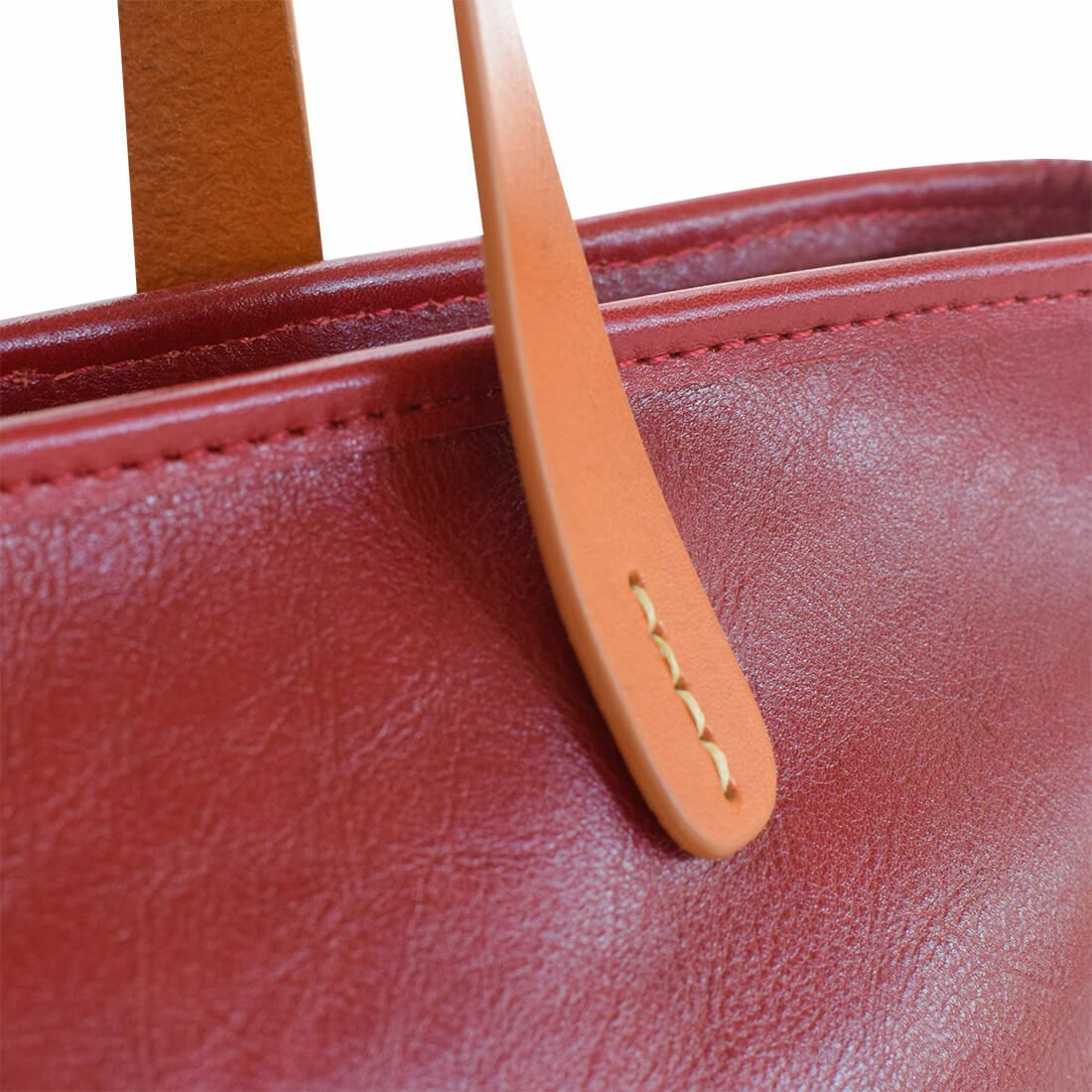 オレンジハンドル2wayレザーバッグ