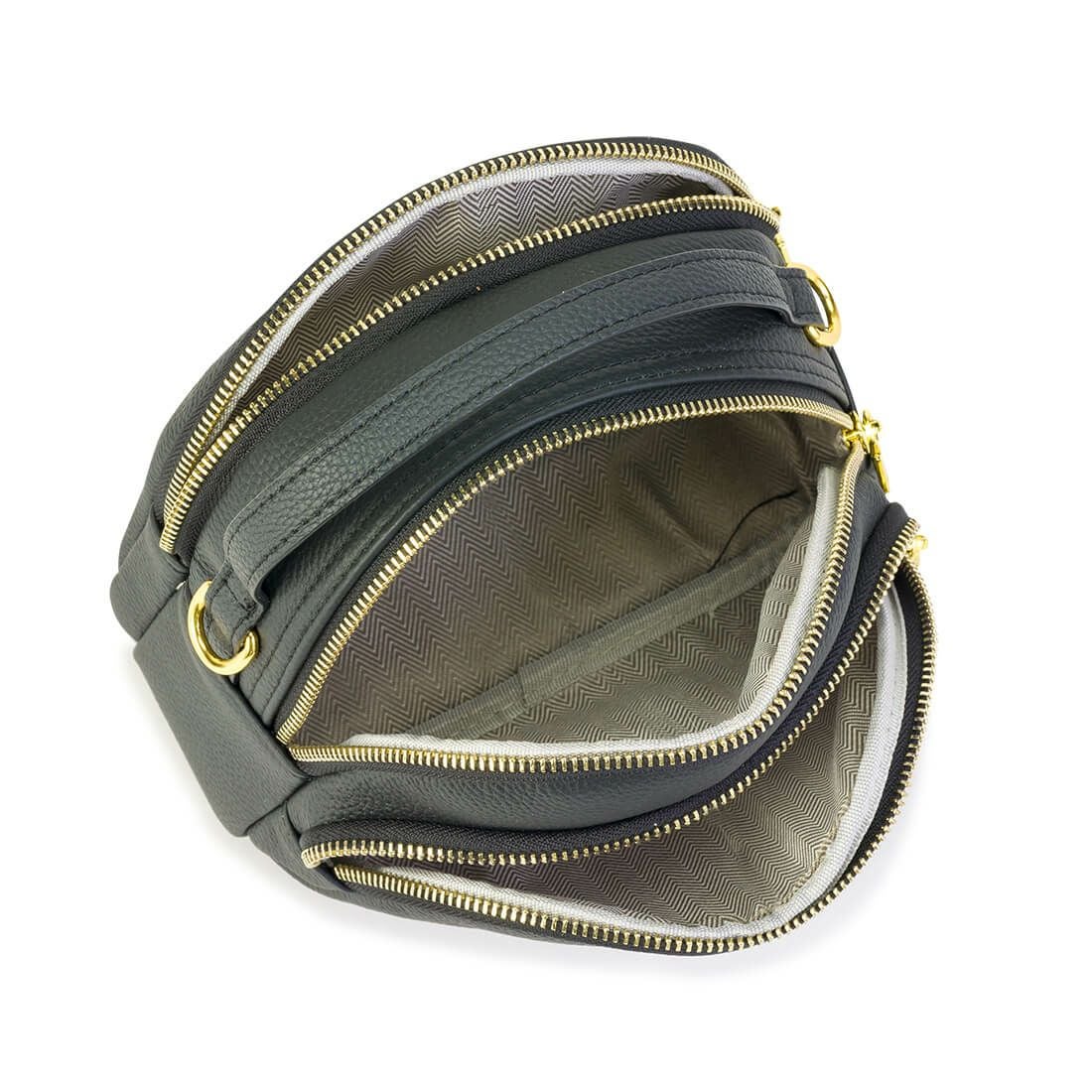 シュリンクレザーポケットバッグ