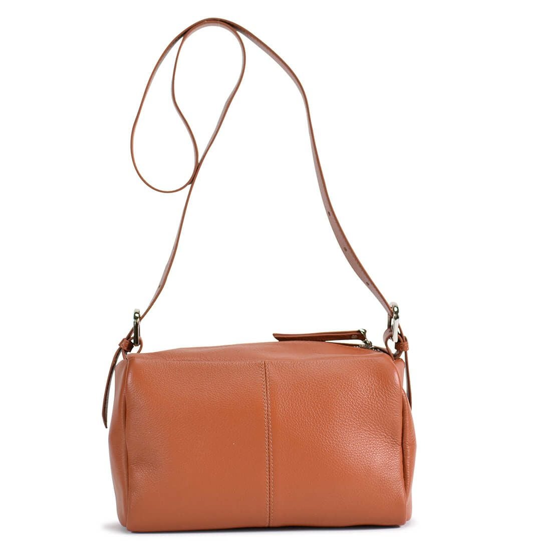 シュリンクレザーステッチデザインショルダーバッグ