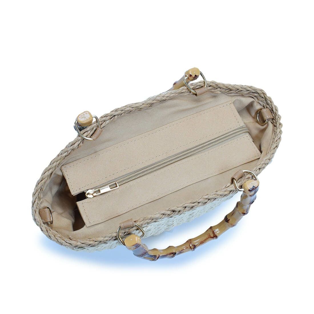 ウッドハンドル2wayかごバッグ