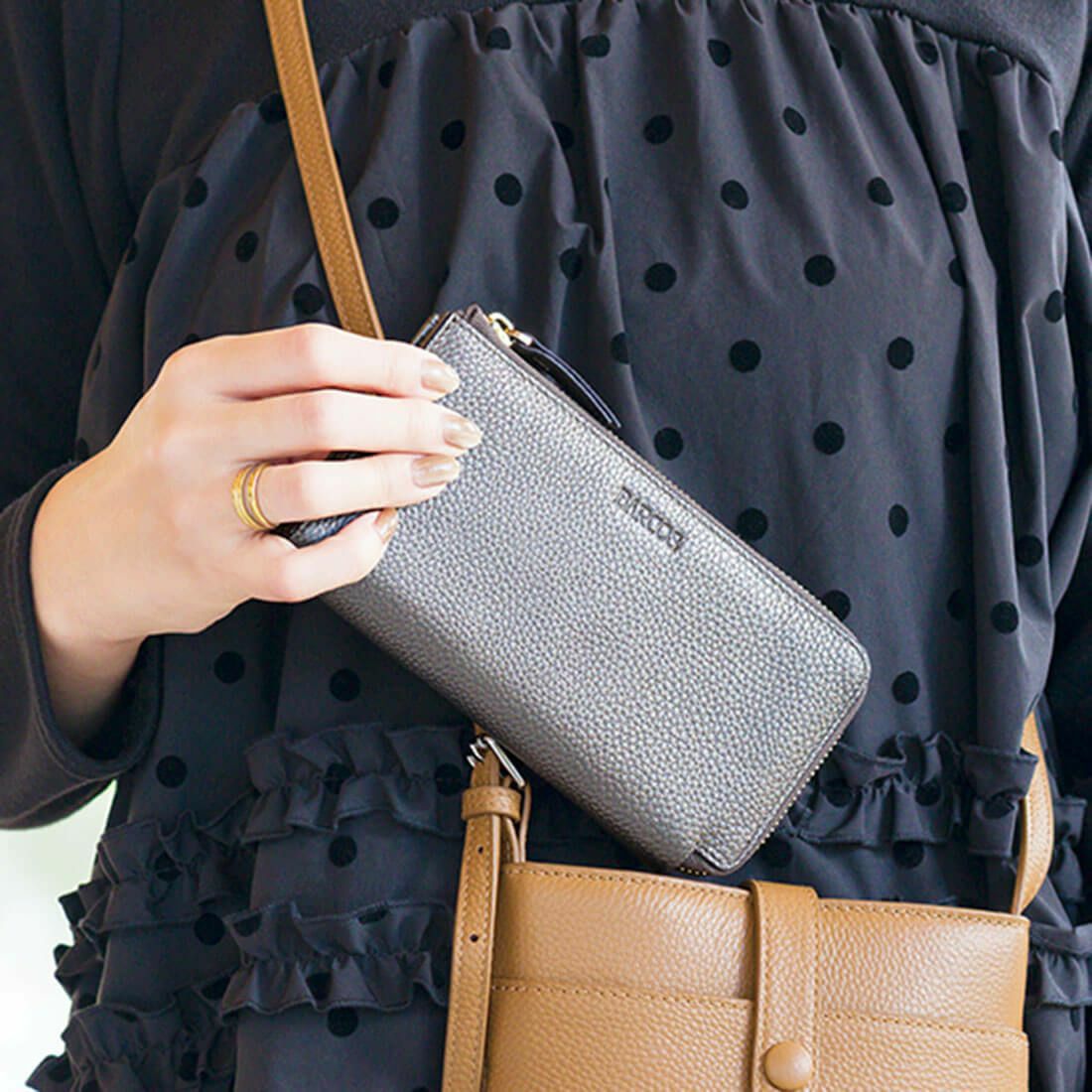 シュリンクレザーJ字型ウォレット＜ナビオ＞＆リトルノセット