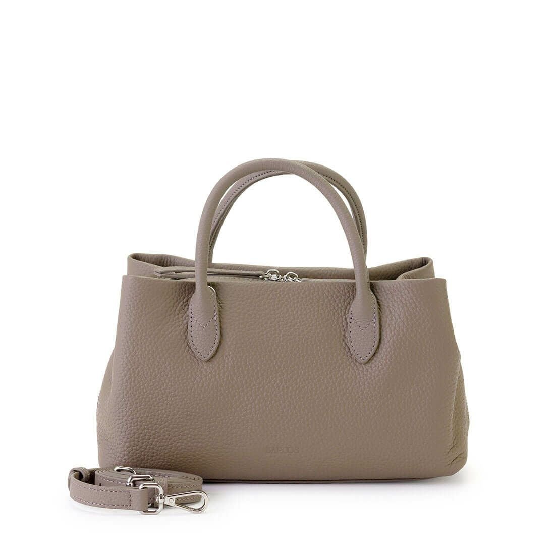 シュリンクレザー3層ハンドバッグ