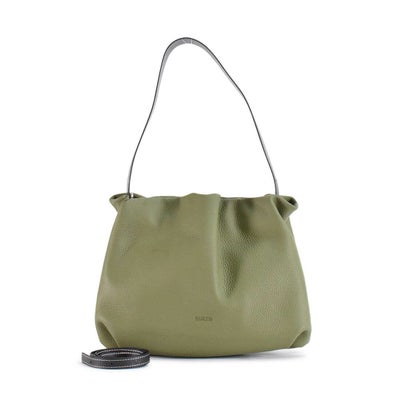 シュリンクレザーギャザーデザインバッグ