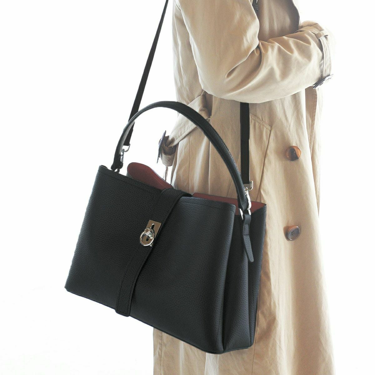 【アウトレット】シュリンクレザー2wayショルダーバッグ セリーナ