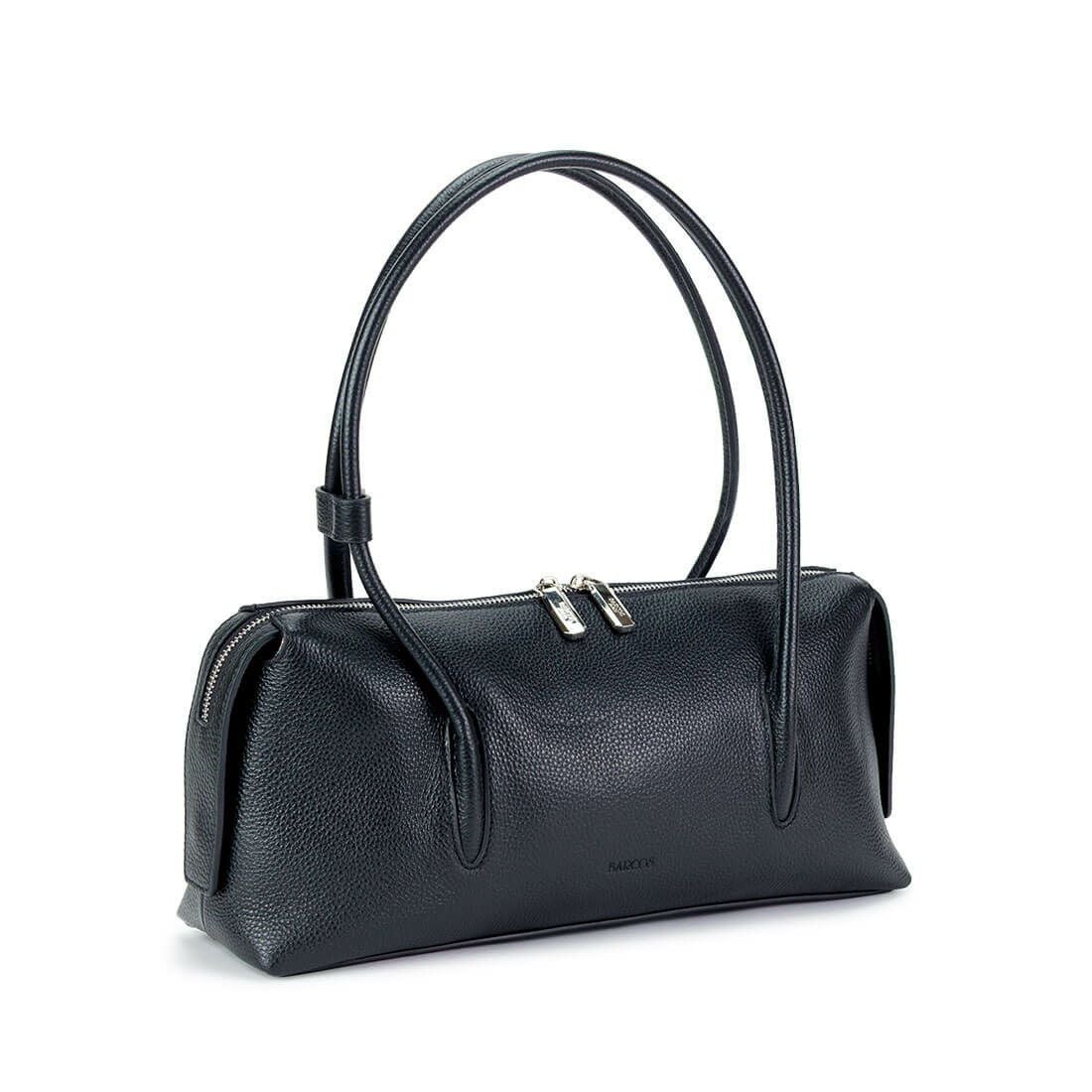 シュリンクレザー横長バッグ