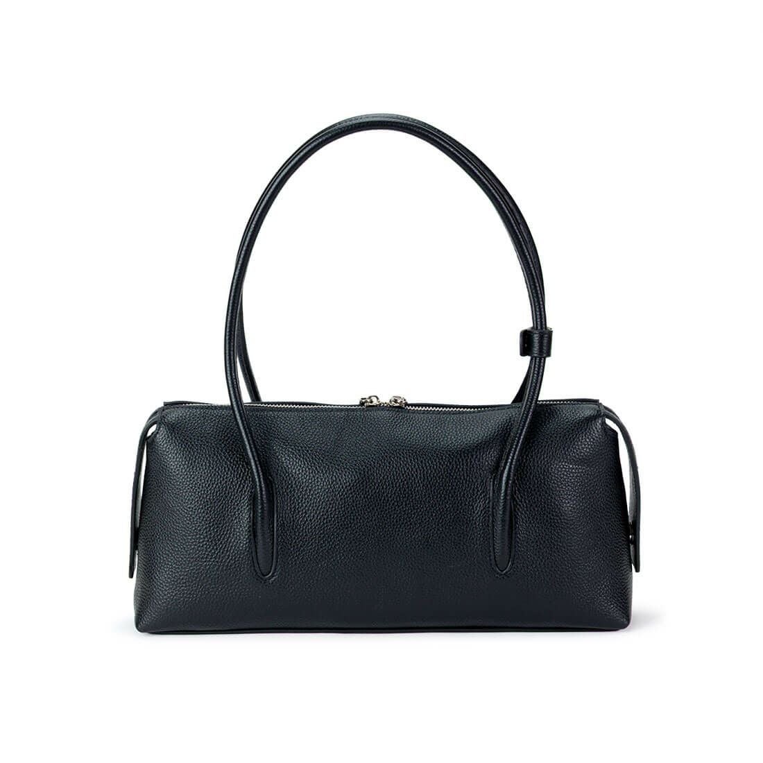 シュリンクレザー横長バッグ