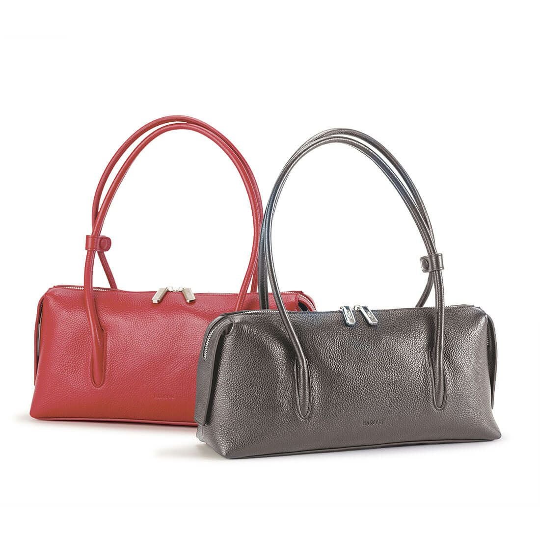 シュリンクレザー横長バッグ