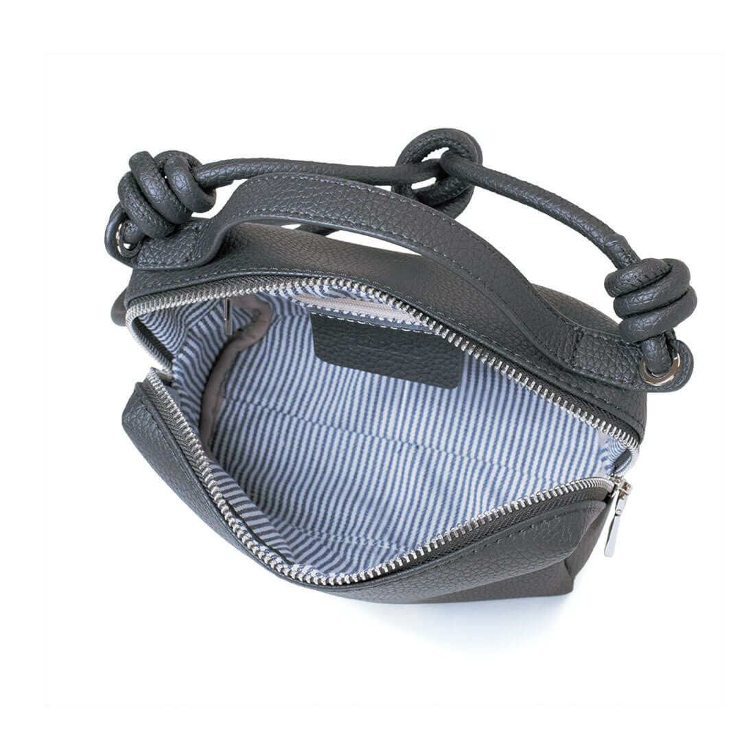 ポーチ付きノットモチーフレザートートバッグ