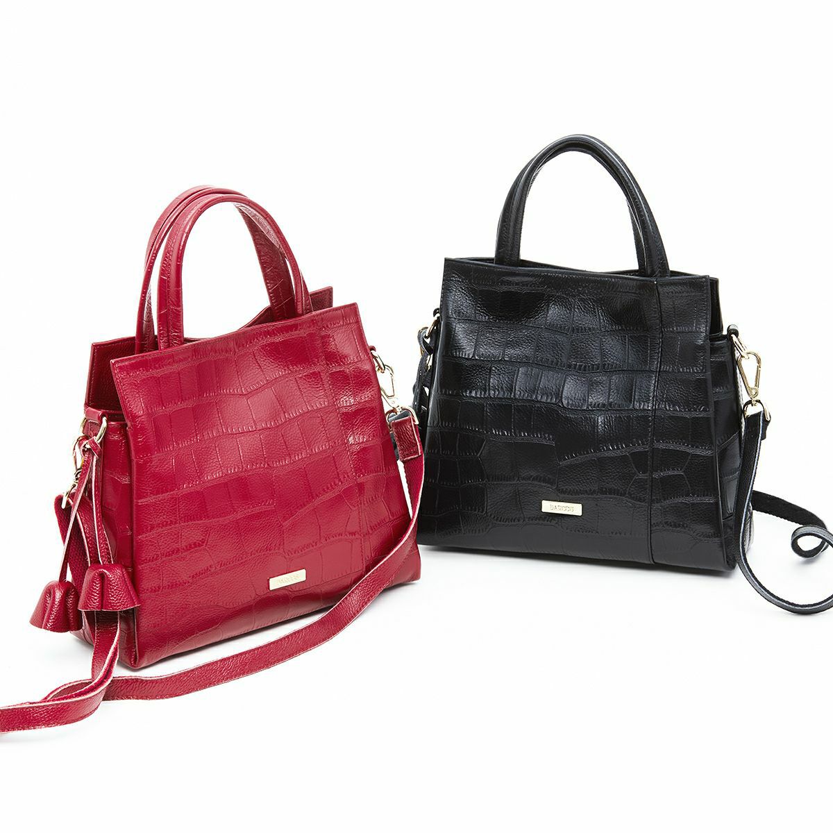 【アウトレット】ハンドバッグ 2way クロコダイル型押し レザー