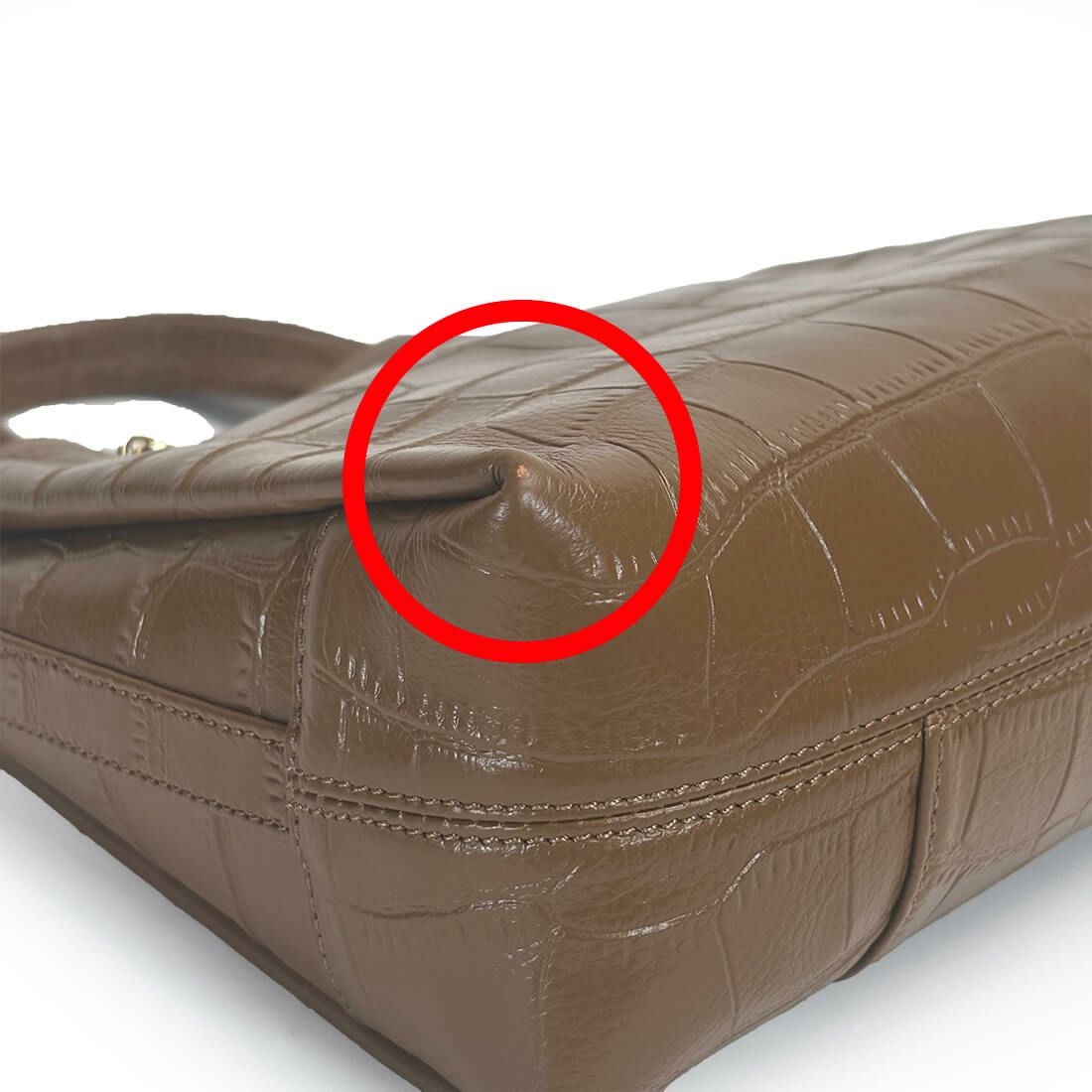 【アウトレット】ハンドバッグ 2way クロコダイル型押し レザー