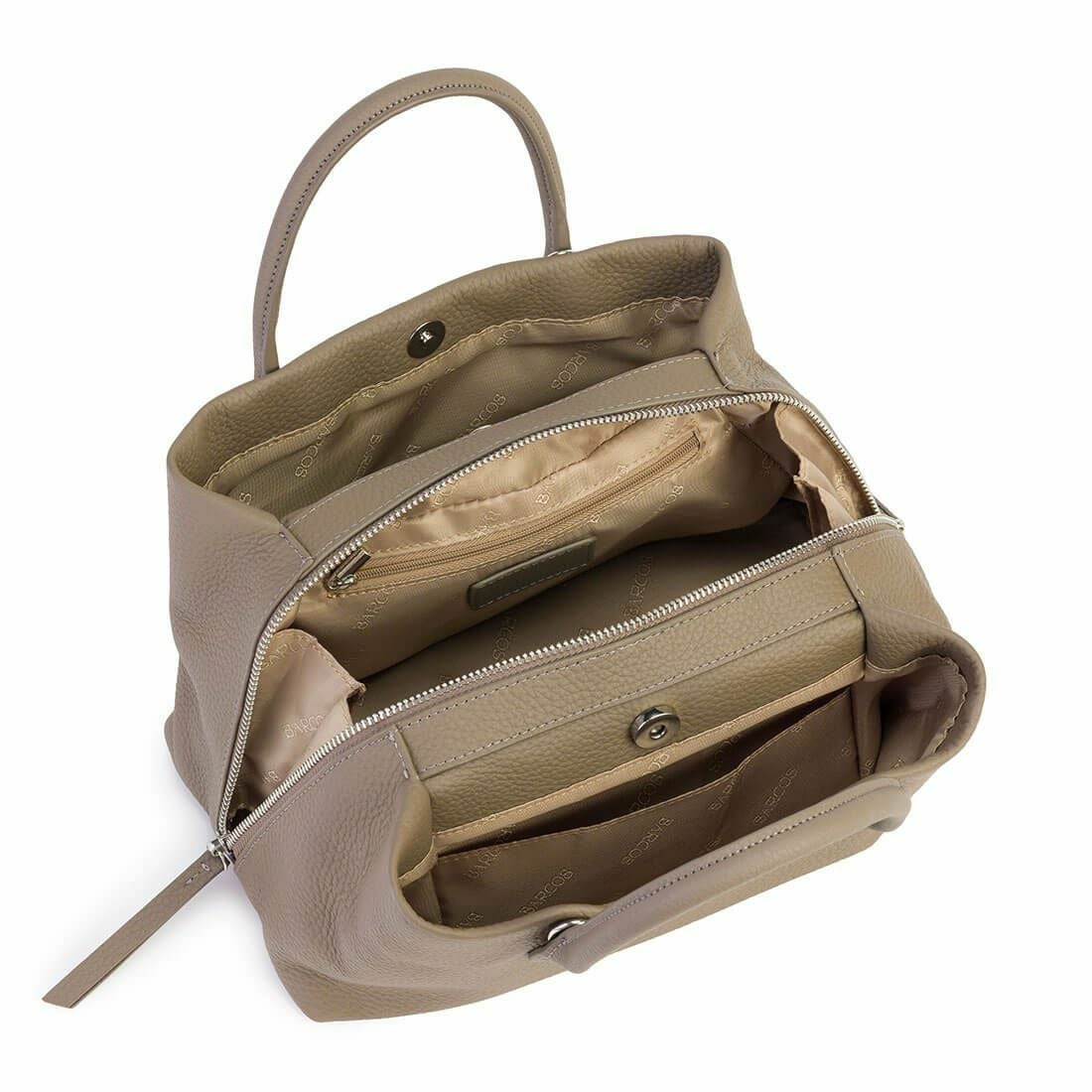 【アウトレット】シュリンクレザー3層ハンドバッグ