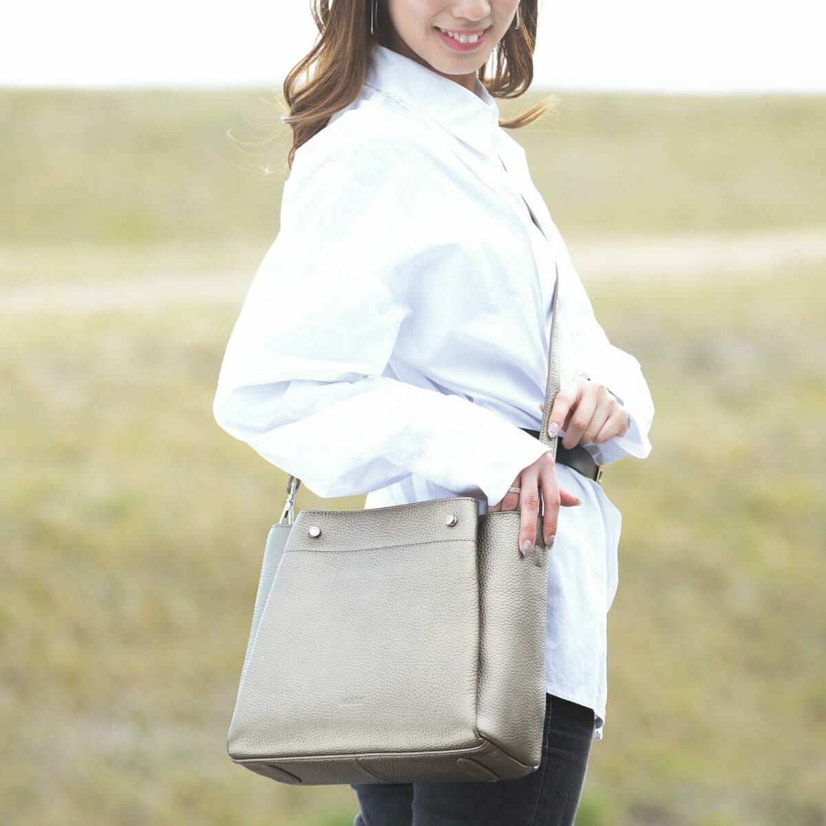 【アウトレット】シュリンクレザー3wayハンドバッグ＜アリス＞