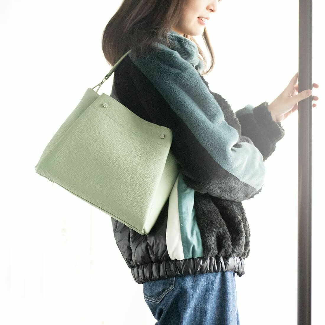 【アウトレット】シュリンクレザー3wayハンドバッグ＜アリス＞