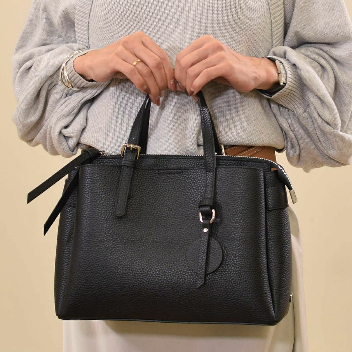 【アウトレット】シュリンク レザー ハンドバッグ【アウトレット】シュリンク レザー ハンドバッグ