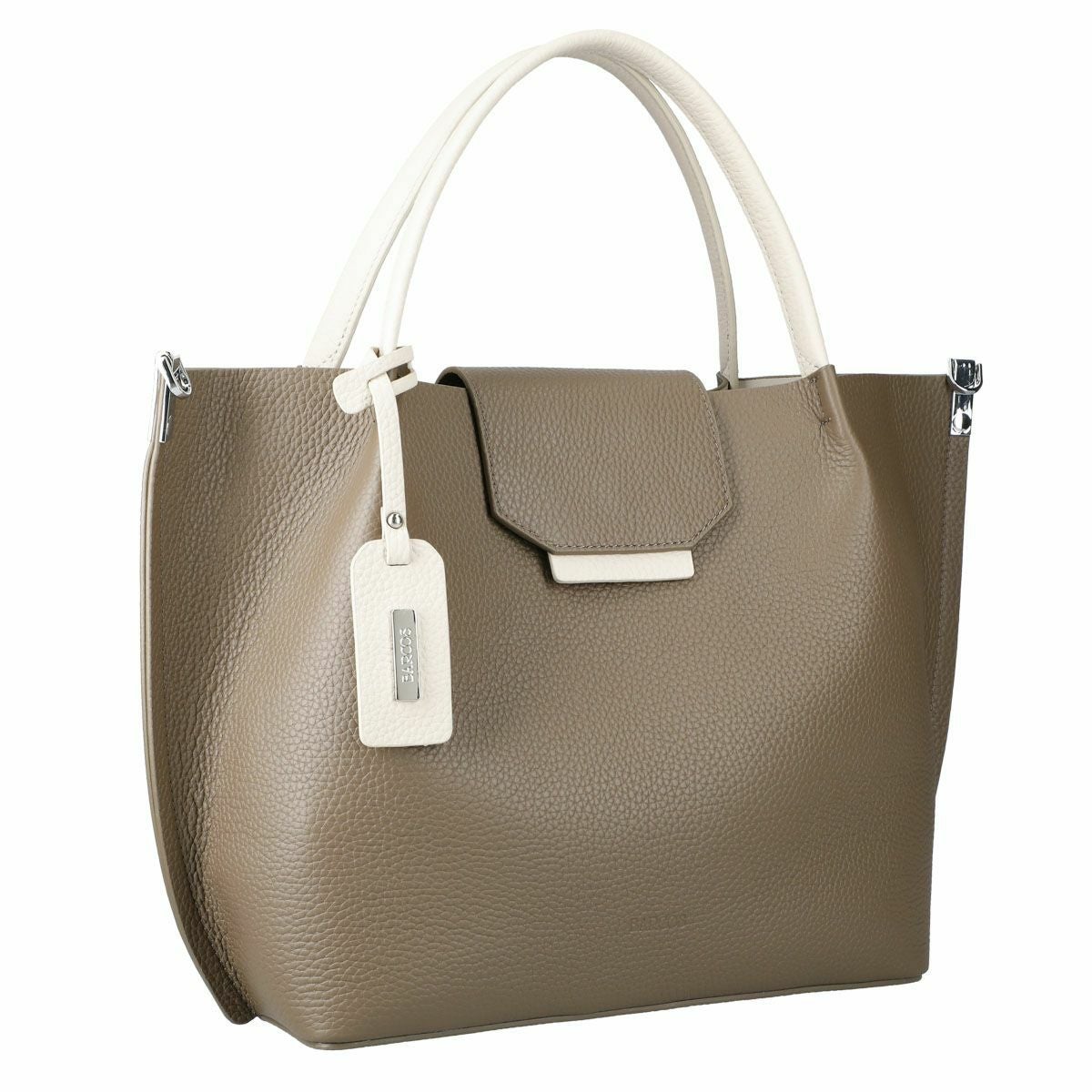 【アウトレット】シュリンクレザーバイカラーハンドバッグ＜シャーロット＞