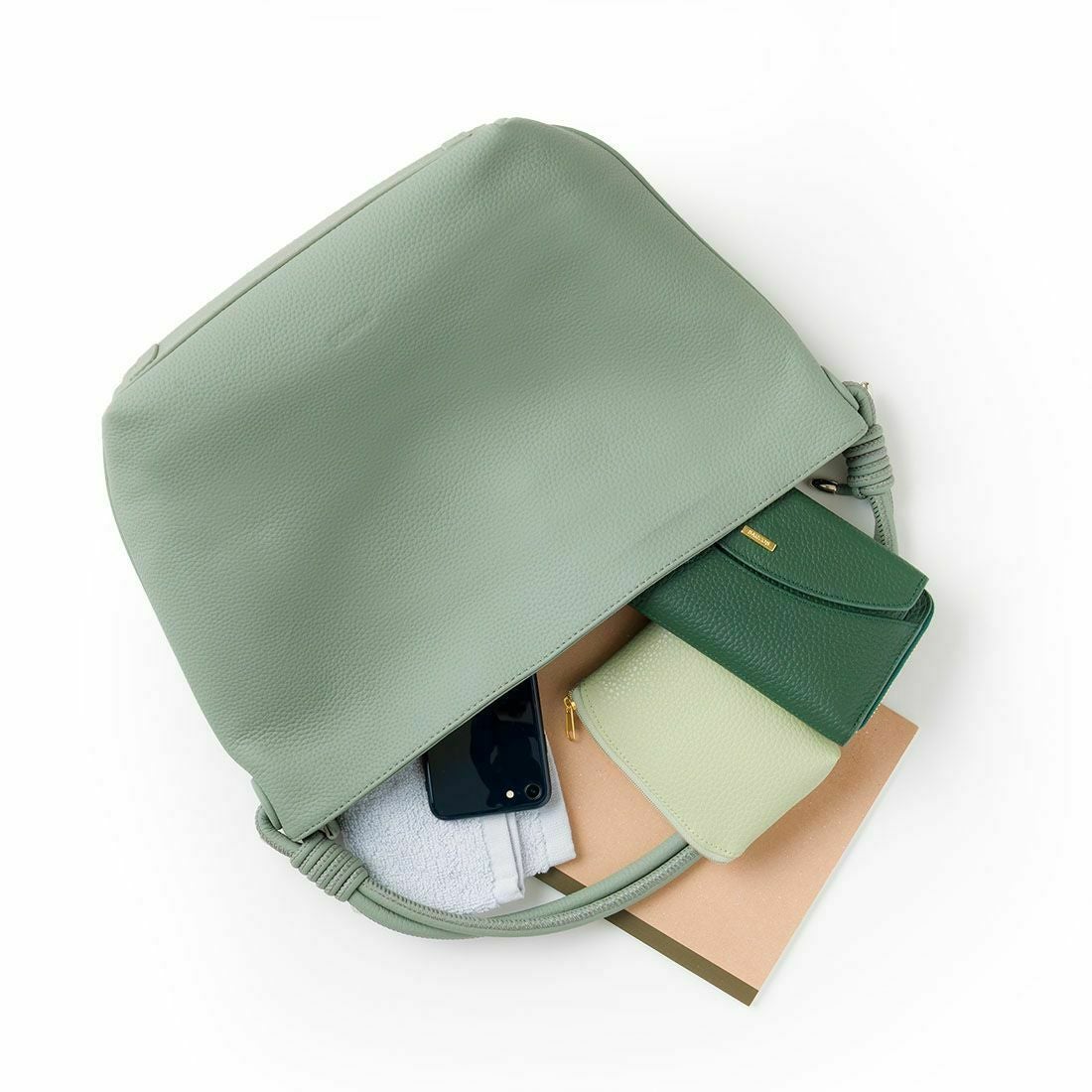 【アウトレット】本革ソフトシュリンクレザーハンドルデザインホーボーバッグ