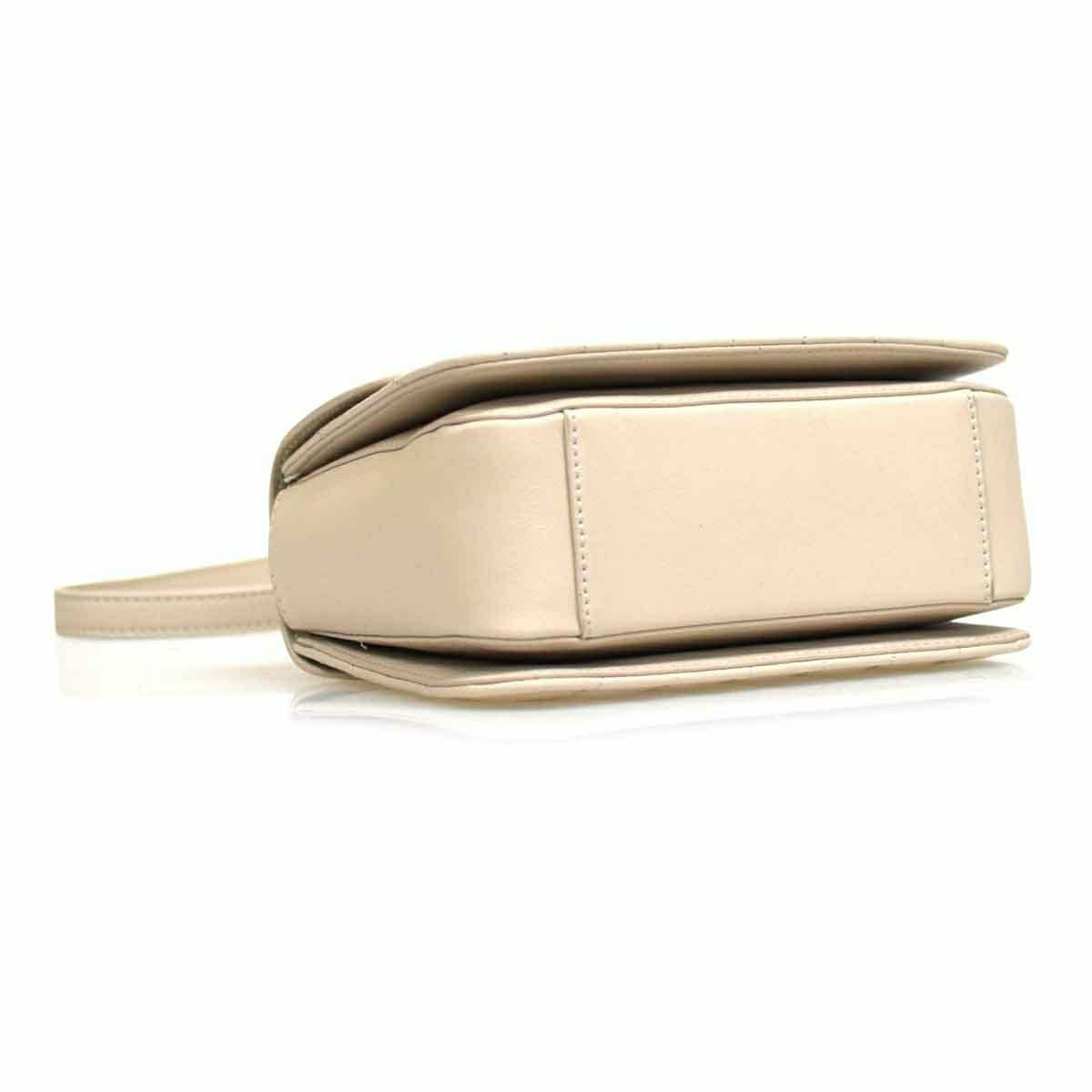 【アウトレット】レザー ラウンドキルティングメタルチェーンポシェット