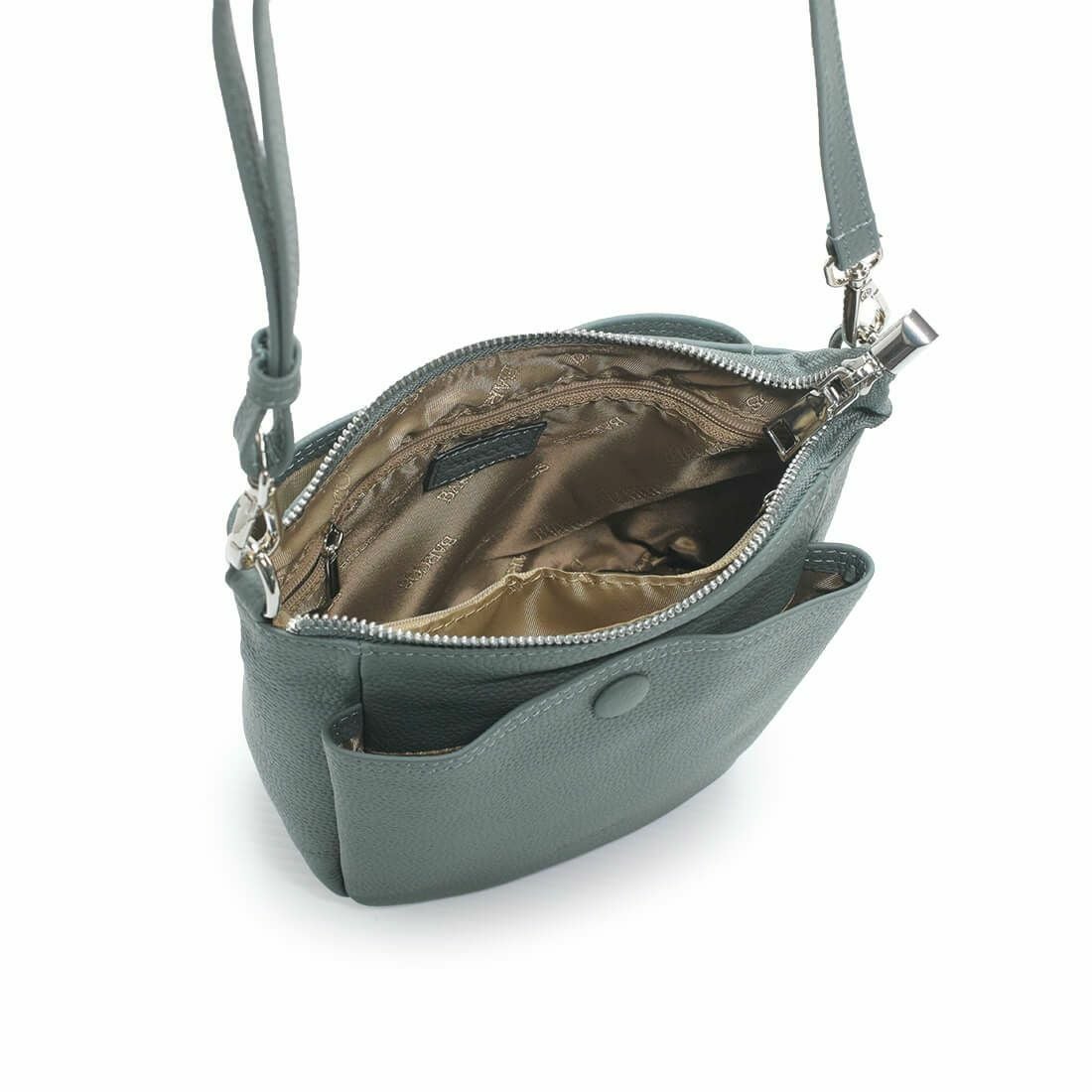 【アウトレット】スクエア型シュリンクレザーショルダーバッグ