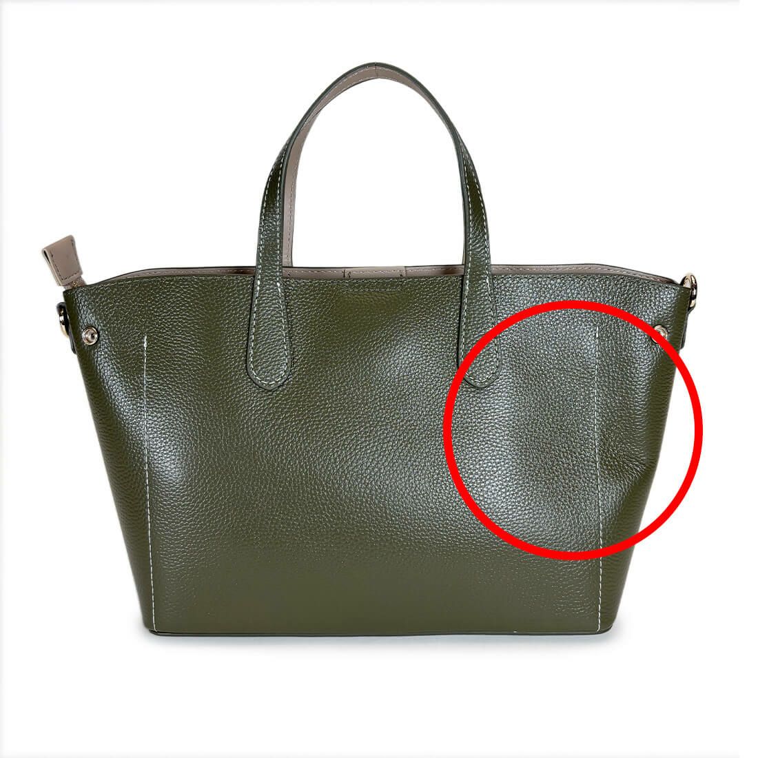 【アウトレット】シュリンクレザー バイカラーハンドバッグ