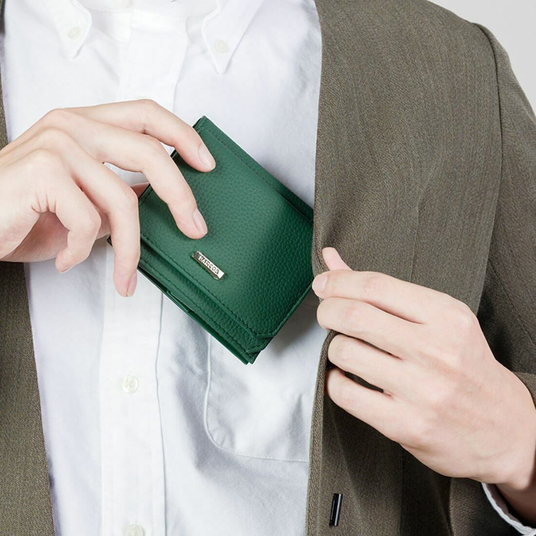 シュリンクレザーシンプルデザインミニウォレット