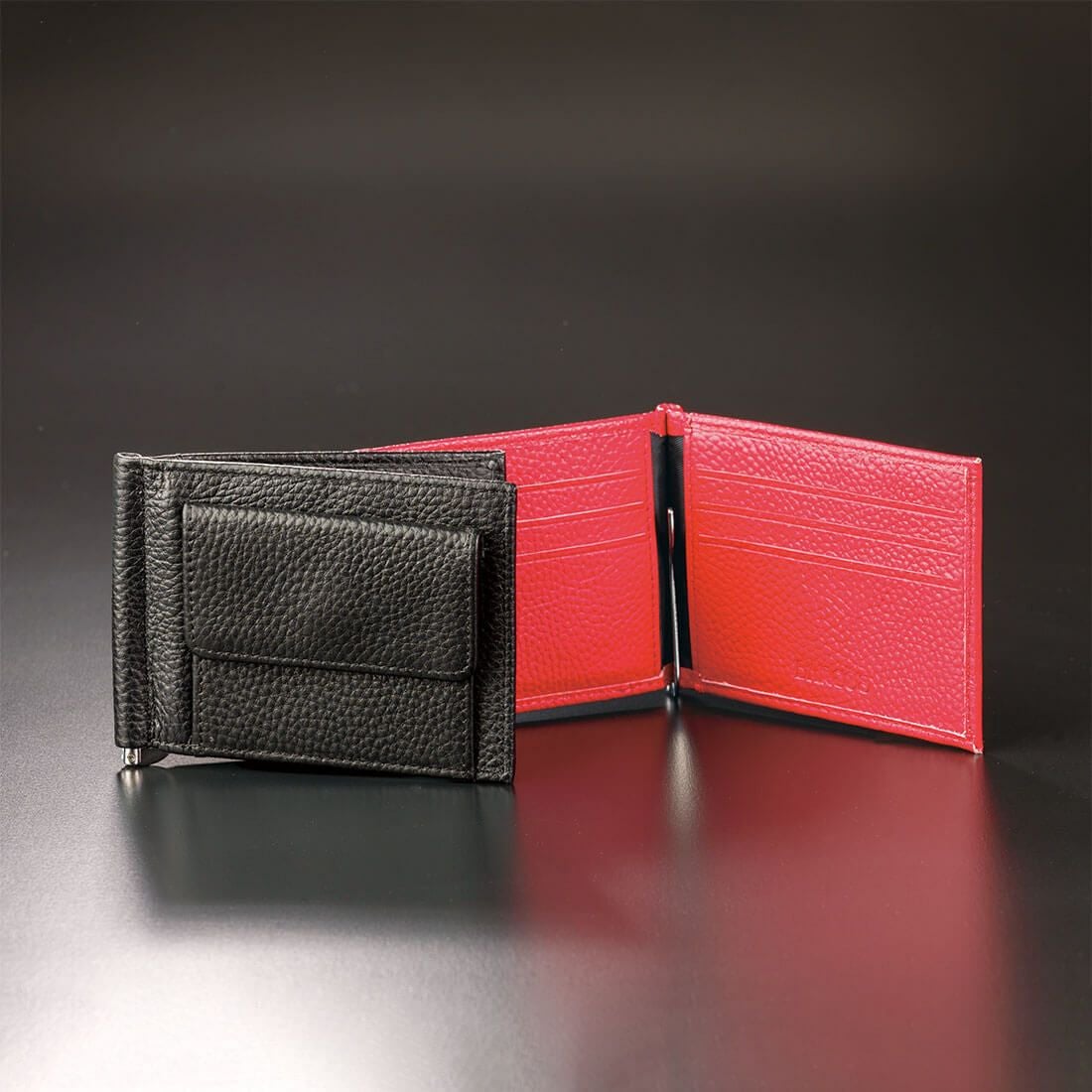 シュリンクレザーポケット付きマネーケース