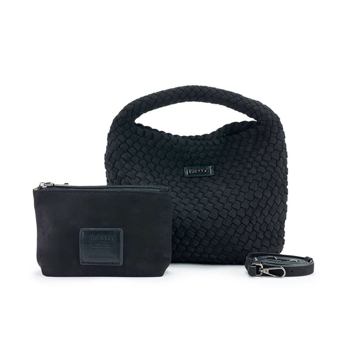 ポーチ付きスエード調1本手ハンドバッグ