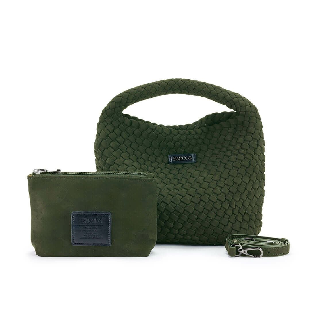 ポーチ付きスエード調1本手ハンドバッグ