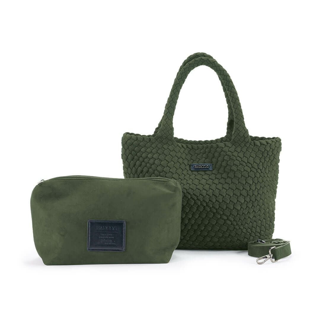 ポーチ付きスエード調メッシュトートバッグ