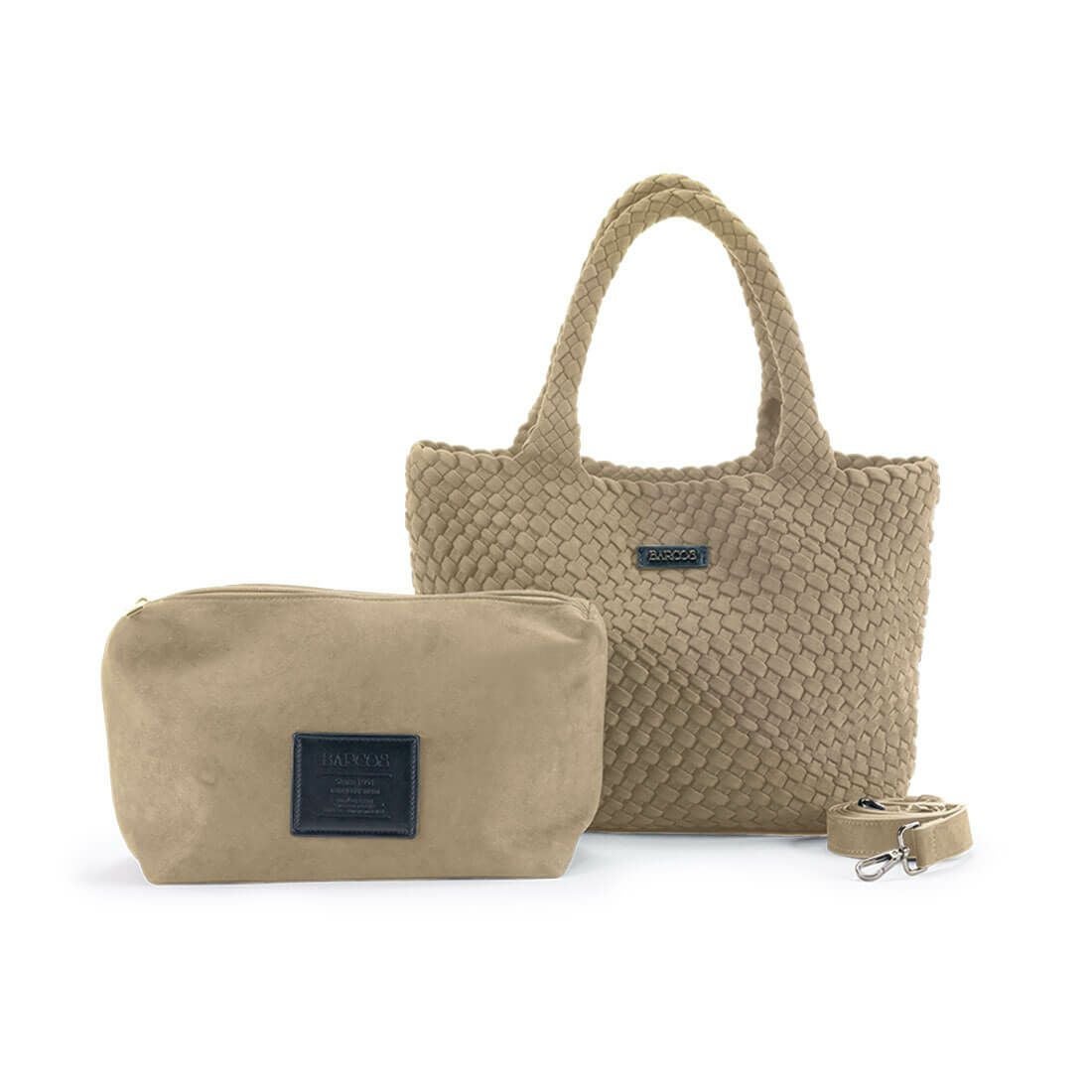 ポーチ付きスエード調メッシュトートバッグ