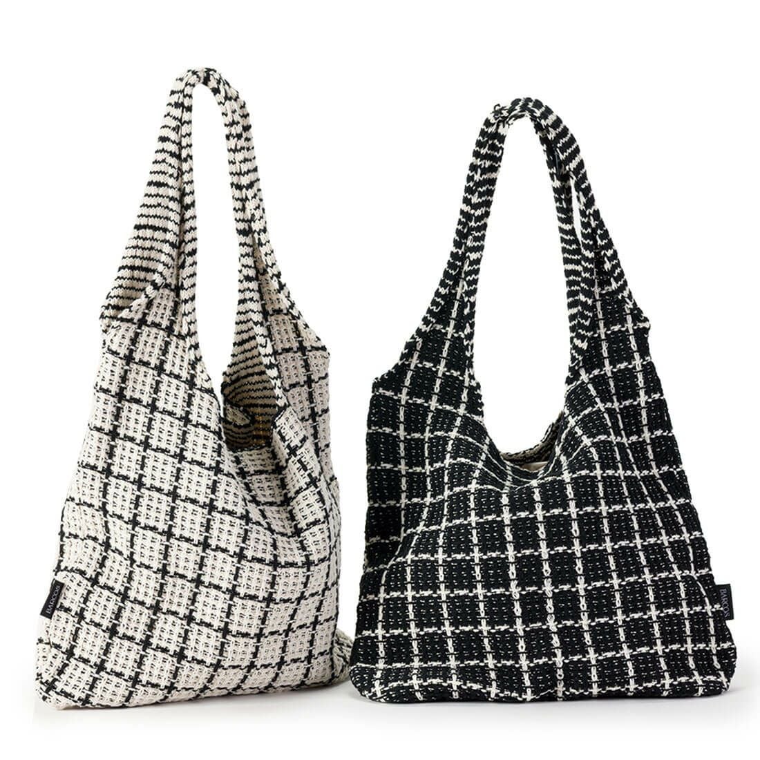 スクエア柄軽量トートバッグ