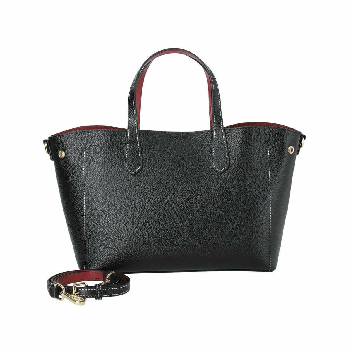 【アウトレット】シュリンクレザー バイカラーハンドバッグ