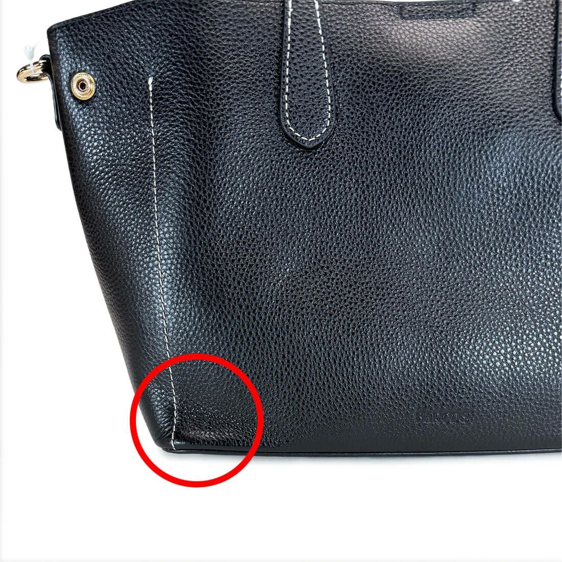 【アウトレット】シュリンクレザー バイカラーハンドバッグ