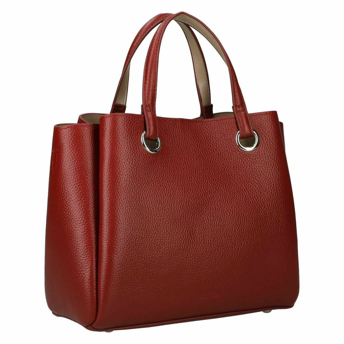 【アウトレット】シュリンクレザー3層ハンドバッグ